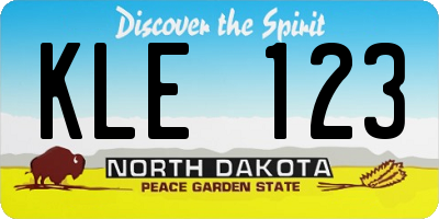 ND license plate KLE123