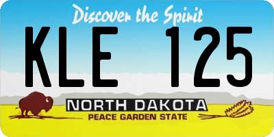 ND license plate KLE125