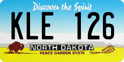 ND license plate KLE126