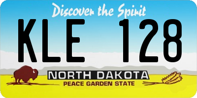 ND license plate KLE128