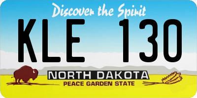ND license plate KLE130