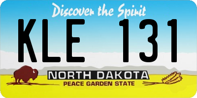 ND license plate KLE131