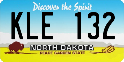 ND license plate KLE132