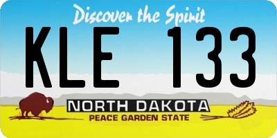 ND license plate KLE133