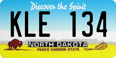 ND license plate KLE134