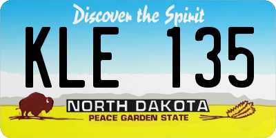 ND license plate KLE135