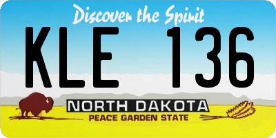 ND license plate KLE136