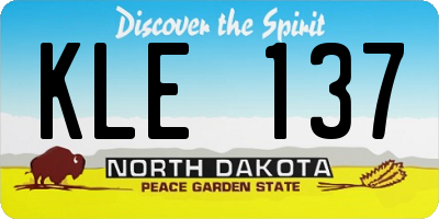ND license plate KLE137