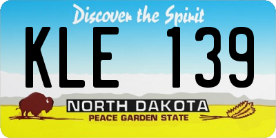ND license plate KLE139