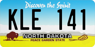 ND license plate KLE141