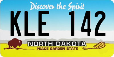 ND license plate KLE142