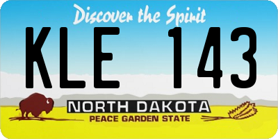 ND license plate KLE143