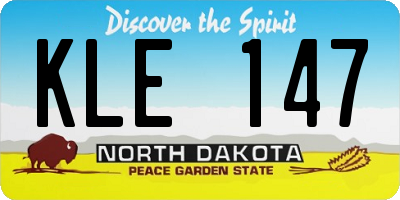 ND license plate KLE147