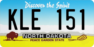 ND license plate KLE151