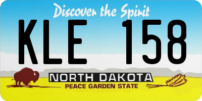 ND license plate KLE158