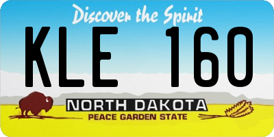 ND license plate KLE160