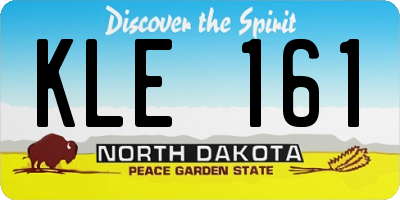 ND license plate KLE161