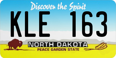 ND license plate KLE163