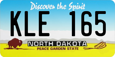 ND license plate KLE165