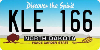 ND license plate KLE166