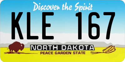 ND license plate KLE167