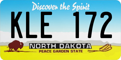 ND license plate KLE172