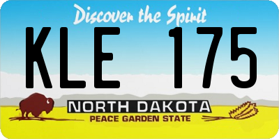 ND license plate KLE175