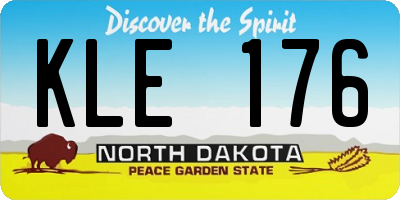 ND license plate KLE176