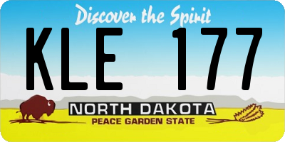 ND license plate KLE177