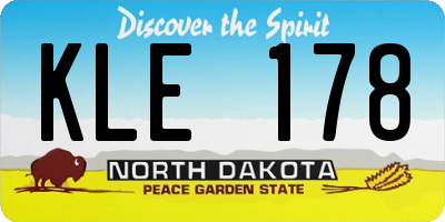 ND license plate KLE178