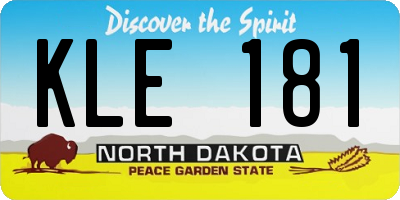 ND license plate KLE181