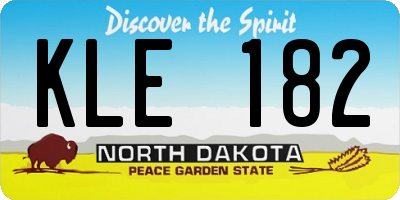 ND license plate KLE182