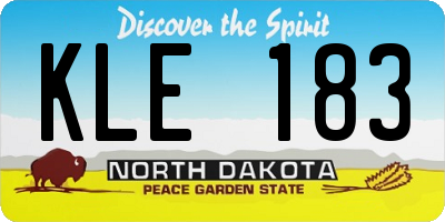 ND license plate KLE183