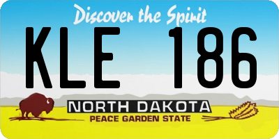 ND license plate KLE186