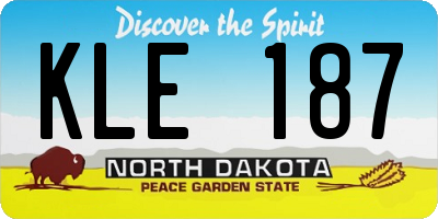 ND license plate KLE187