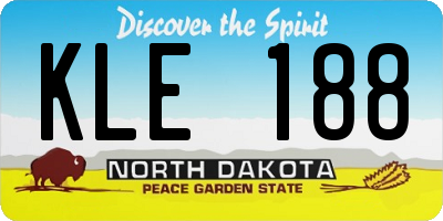 ND license plate KLE188