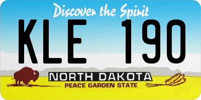 ND license plate KLE190