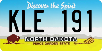 ND license plate KLE191