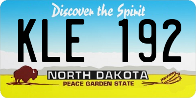 ND license plate KLE192