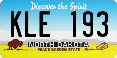 ND license plate KLE193