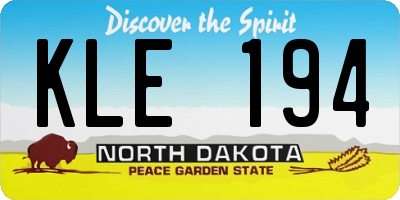 ND license plate KLE194