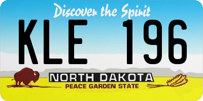 ND license plate KLE196