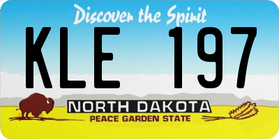 ND license plate KLE197
