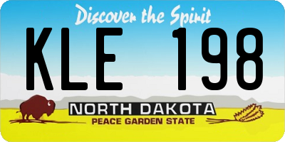 ND license plate KLE198