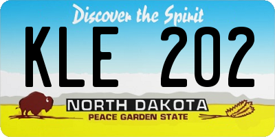 ND license plate KLE202