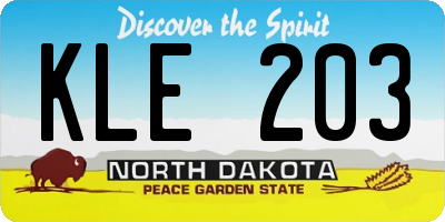 ND license plate KLE203