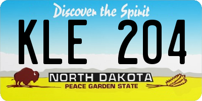 ND license plate KLE204