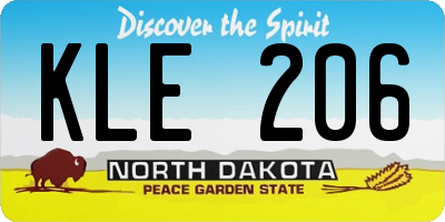 ND license plate KLE206