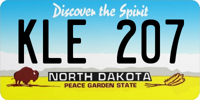 ND license plate KLE207