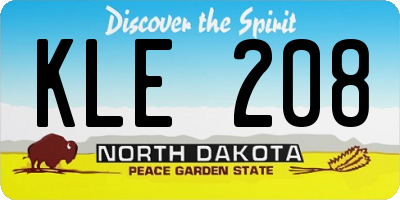 ND license plate KLE208